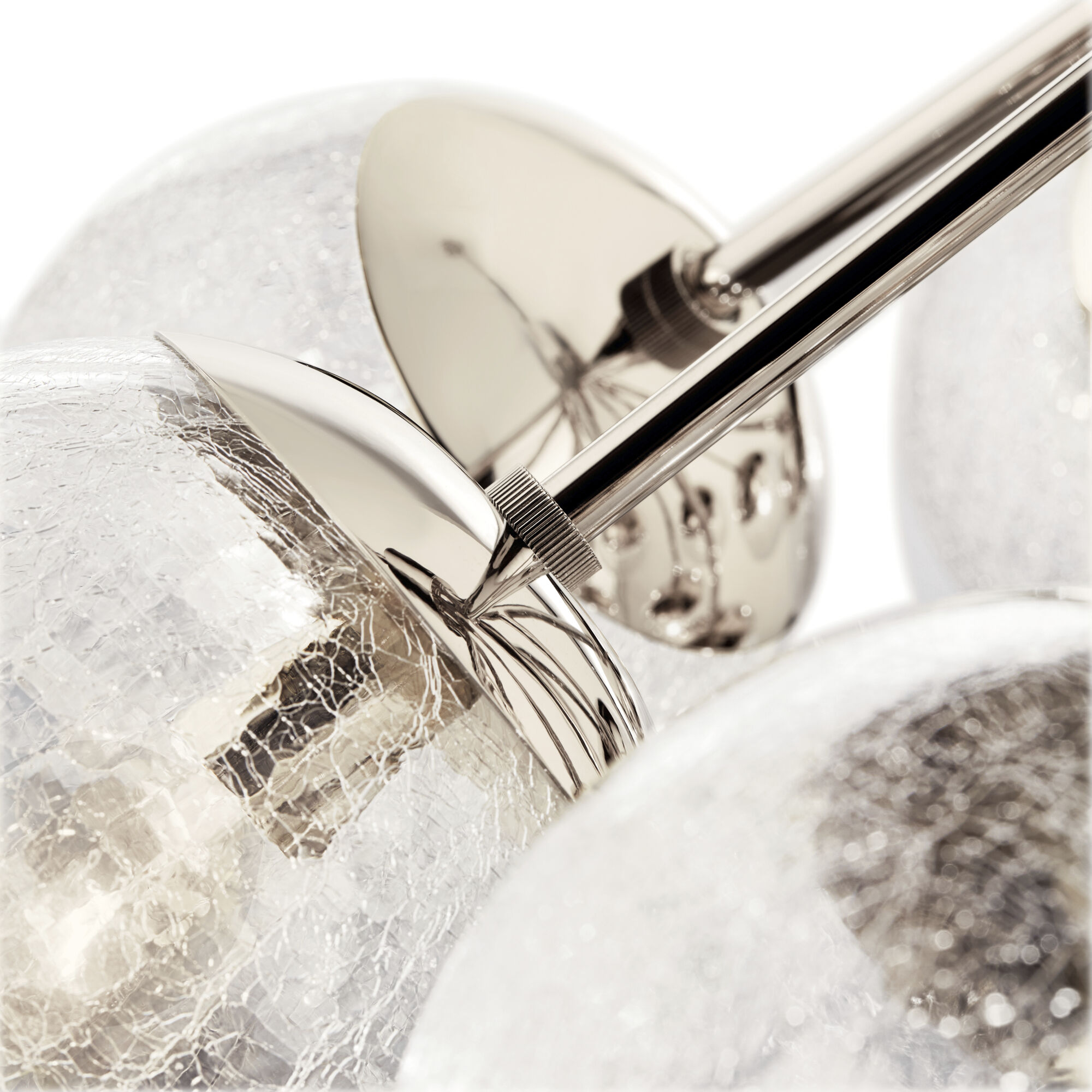 Silvarious 12 Light Polished Nickel Chandelier/Semi Flush Ceiling Light in Clear Crackle